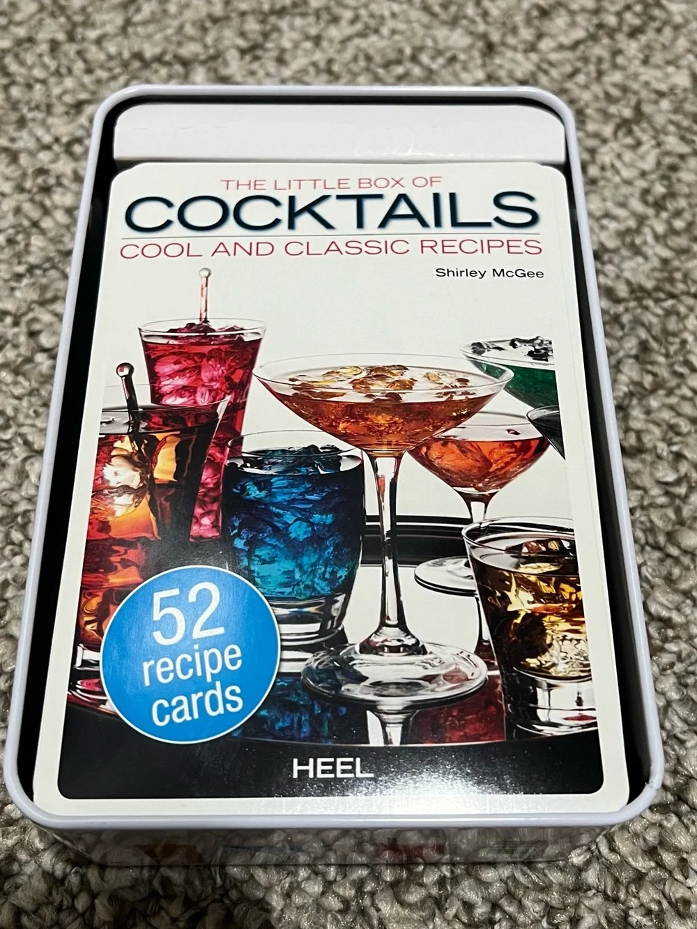 The Little Box of Cocktails Recipe Cards Set of 52 w/ Tin Shirley McGee